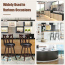 Set of 2 Swivel Bar stool 24 Inch Counter Height Leather Padded Dining Kitchen Chair by LJGDeals