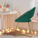 Modern Accent Velvet Dining Arm Chair with Golden Metal Legs and Soft Cushion by LJGDeals