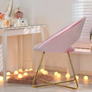 Modern Accent Velvet Dining Arm Chair with Golden Metal Legs and Soft Cushion by LJGDeals