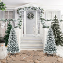 4.5 Feet Unlit Hinged Snow Flocked Artificial Pencil Christmas Tree with 242 Branch by DirectDeals