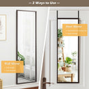 Full Length Metal Door Mirror with Adjustable Hook