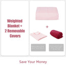 10lbs 3 Pieces Heavy Weighted Duvet Blanket-Pink by LJGDeals