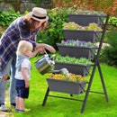 5-Tier Raised Garden Bed with Water Drainage for Flowers Vegetables by LJGDeals
