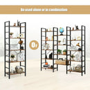 Vintage Triple Wide 5-Tier Bookcase Large Bookshelf Display Storage Shelf by LJGDeals