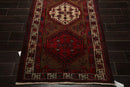 3'8" x 11' Vintage Runner Hand Knotted Wool Tribal Hamadan Area Rug Brown