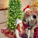 6 Feet PVC Hinged Pre-lit Artificial Fir Pencil Christmas Tree with 150 Lights by LJGDeals