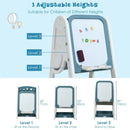 2-in-1 Kids Easel Desk Chair Set Book Rack Adjustable Art Painting Board by LJGDeals