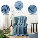 48 x 72 Inch Heavy Weighted 20lb Natural Bamboo Fabric Blanket-Blue by LJGDeals