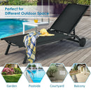Aluminum Fabric Outdoor Patio Lounge Chair with Adjustable Reclining by LJGDeals