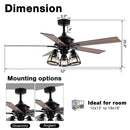 52" Kashmir Traditional Downrod Mount Reversible Ceiling Fan with Lighting and Remote Control