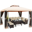 10 x 10 Feet 2-Tier Vented Metal Canopy with Mosquito Netting by DirectDeals