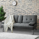Convertible Folding Futon Sofa Bed Fabric with 2 Cup Holders by LJGDeals