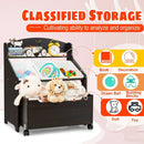 Kids Wooden Toy Storage Unit Organizer with Rolling Toy Box and Plastic Bins by LJGDeals