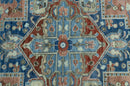 Traditional Serapi Design Rust And Blue Hand Knotted 8x10 Wool Area Rug