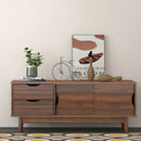 TV Stand for TV up to 60 Inch Media Console Table Storage with Doors by LJGDeals