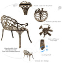 Outdoor Cast Aluminum Patio Bench Antique Rose by LJGDeals