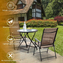 2 Pieces Outdoor Patio Folding Chair with Armrest for Camping Garden by DirectDeals