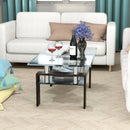 Rectangle Glass Coffee Table with Metal Legs for Living Room by LJGDeals