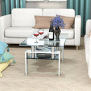 Rectangle Glass Coffee Table with Metal Legs for Living Room by LJGDeals