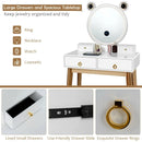 Vanity Set with 3-Color Lighted Touch Screen Dimming Mirror and 4 Drawers by LJGDeals