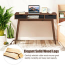 Stylish Computer Desk Workstation with 2 Drawers and Solid Wood Legs by LJGDeals