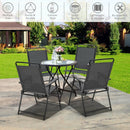 4 Pieces Portable Outdoor Folding Chair with Armrest by DirectDeals