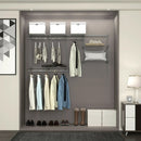 3 to 6 Feet Wall-Mounted Closet System Organizer Kit with Hang Rod-Gray by LJGDeals