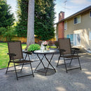 2 Pieces Folding Sling Chairs with Smooth Armrests and Adjustable Back for Patio by LJGDeals