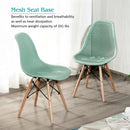 2 Pcs Modern Plastic Hollow Chair Set with Wood Leg by LJGDeals