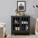 Glass Door Sideboard Console Storage Buffet Cabinet by LJGDeals