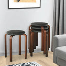 Set of 4 Bentwood Round Stool Stackable Dining Chairs with Padded Seat by LJGDeals