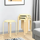 Set of 4 Bentwood Round Stool Stackable Dining Chairs with Padded Seat by LJGDeals