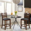 2 Pieces Counter Height Chairs with Fabric Seat and Rubber Wood Legs by LJGDeals