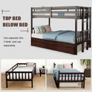 Twin Pull-Out Bunk Bed with Trundle Wooden Ladder by LJGDeals