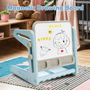 2 in 1 Kids Easel Table and Chair Set with Adjustable Art Painting Board by LJGDeals