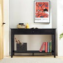 Console Sofa Side Accent Table with Drawer Shelf-Black by LJGDeals