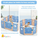 18-Panel Foldable Baby Playpen Kids Activity Center with Lockable Door