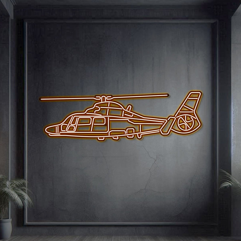 AS365 Dauphin Metal Neon Aircraft Wall Art - NCN0014