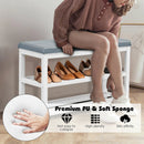 2-Tier Wooden Shoe Rack Bench with Padded Seat by LJGDeals