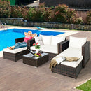 5 Pieces Patio Cushioned Rattan Furniture Set by LJGDeals