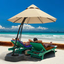 11 Feet Outdoor Cantilever Hanging Umbrella with Base and Wheels by LJGDeals