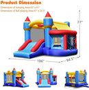 Castle Slide Inflatable Bounce House with Ball Pit and Basketball Hoop by LJGDeals