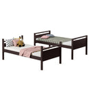 Twin Over Twin Bunk Bed Convertible 2 Individual Beds Wooden by LJGDeals