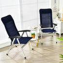 2Pcs Patio Dining Chair with Adjust Portable Headrest-Blue by LJGDeals