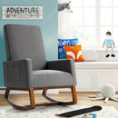 Rocking High Back Upholstered Lounge Armchair with Side Pocket by LJGDeals