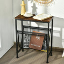 Narrow End Table with Magazine Holder Sling for Small Space by LJGDeals