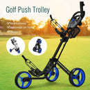 Folding 3 Wheels Golf Push Cart with Brake Scoreboard Adjustable Handle by LJGDeals