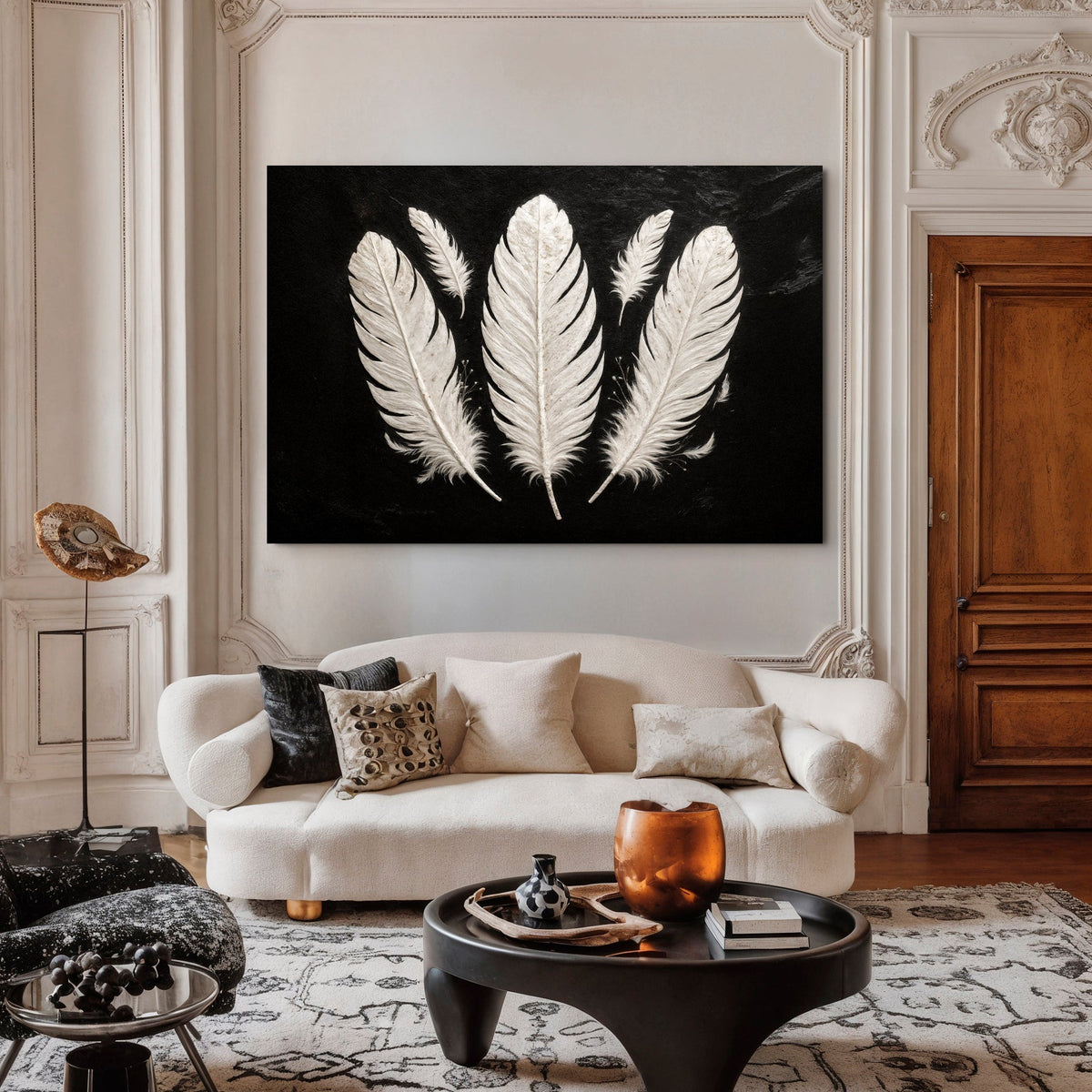 Minimalist Monochrome Feather Wall Art, photo 4 of 10