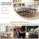5 Pieces Dining Set with Tempered Glass Top Table and 4 Upholstered Chairs by LJGDeals