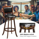 29 Inch Swivel Bar Height Stool Wooden Upholstered Dining Chair by LJGDeals